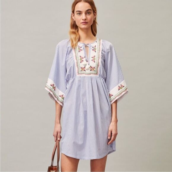 Tory Burch Tunic Caftan Stripes  Beach XL Swim NWT Coverup Dress - Picture 2 of 11